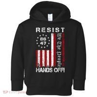 Resist Hands Off Protest 8647 86 47 Flag Protest Toddler Hoodie thumb 0