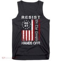 Resist Hands Off Protest 8647 86 47 Flag Protest Tank Top thumb 0
