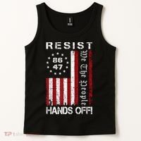 Resist Hands Off Protest 8647 86 47 Flag Protest Tank Top thumb 2