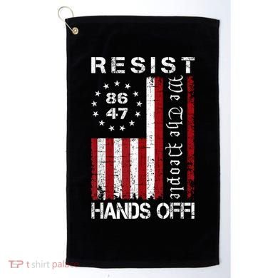 Resist Hands Off Protest 8647 86 47 Flag Protest Golf Towel