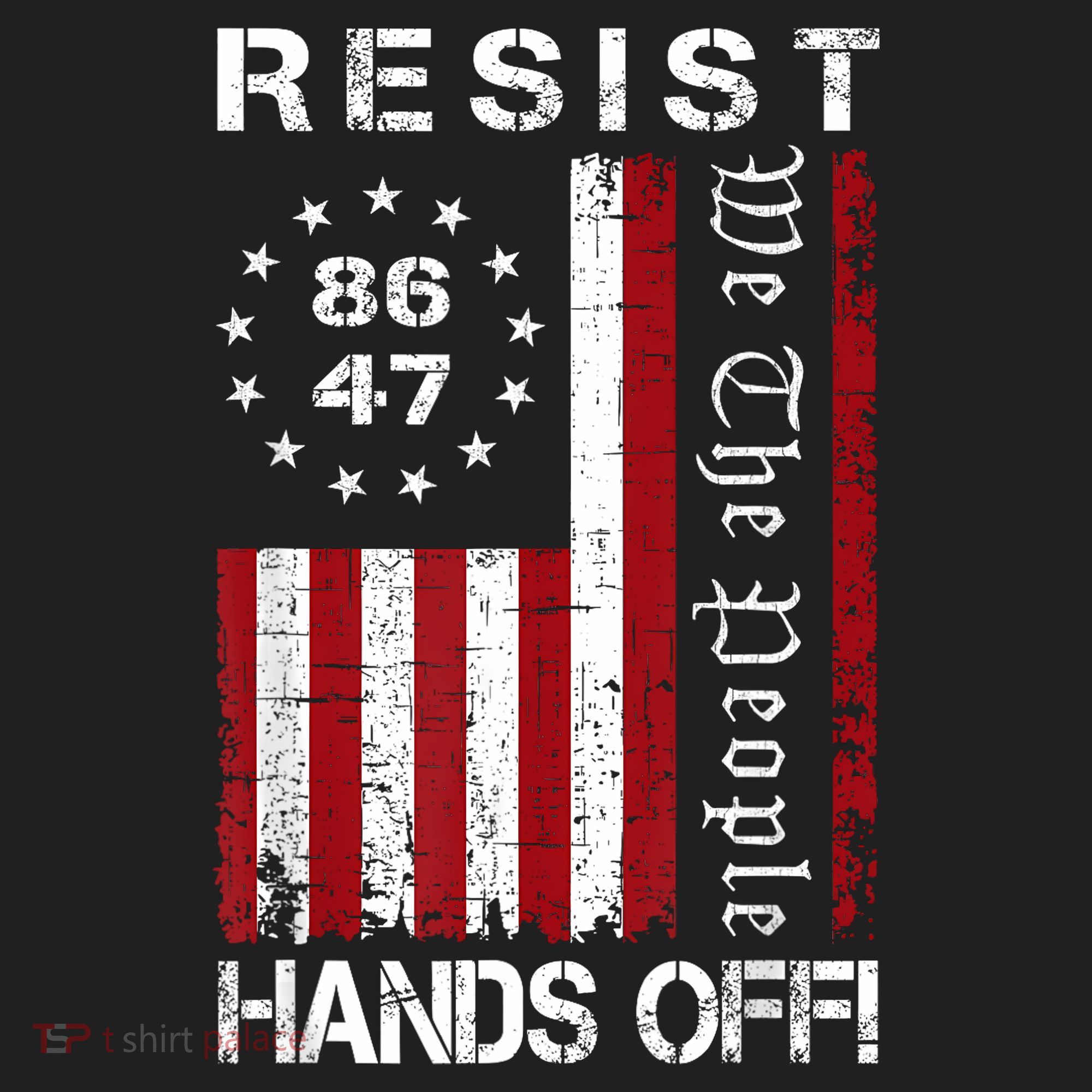 Resist Hands Off Protest 8647 86 47 Flag Protest Golf Towel