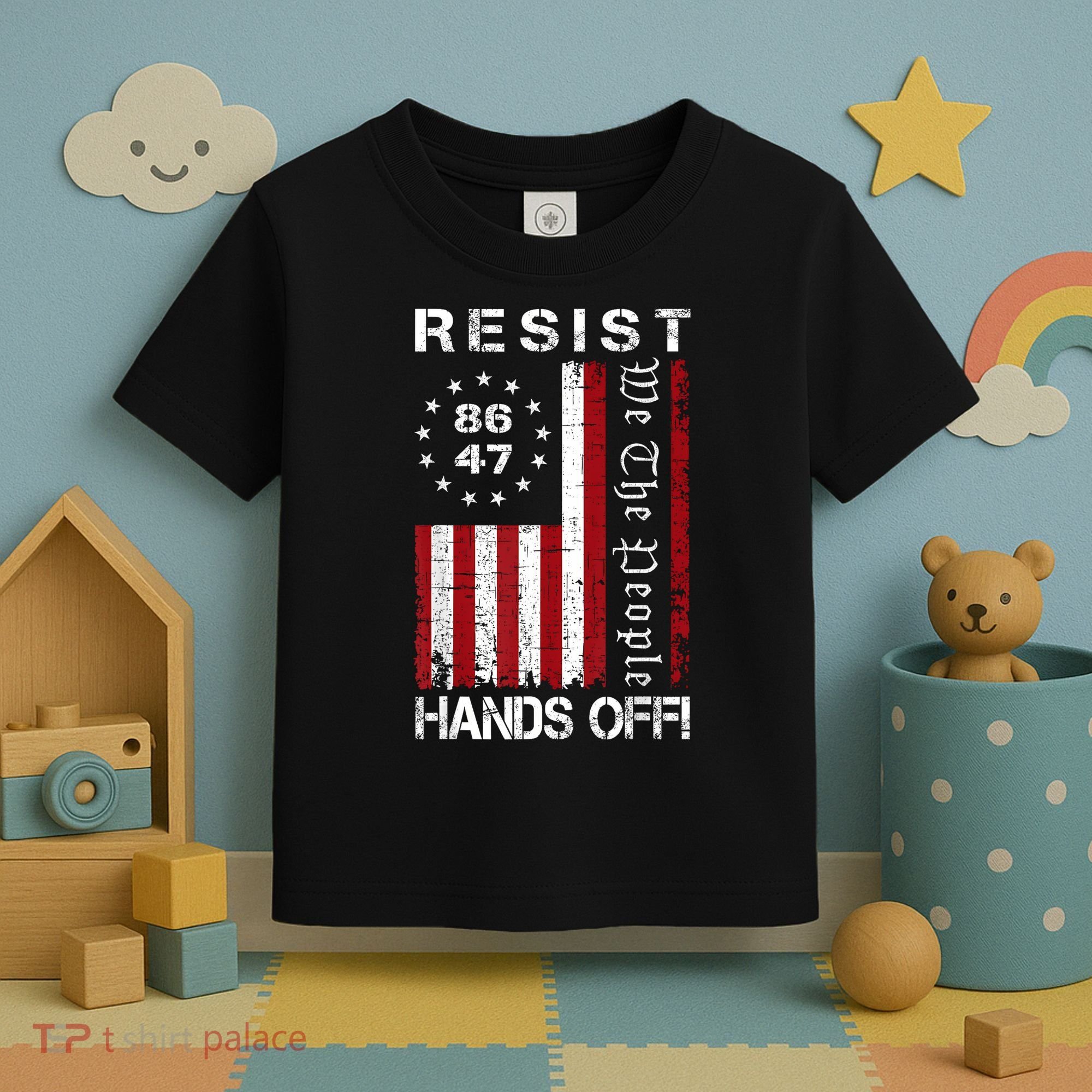 Resist Hands Off Protest 8647 86 47 Flag Protest Toddler T-Shirt