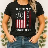 Resist Hands Off Protest 8647 86 47 Flag Protest Women's T-Shirt thumb 2