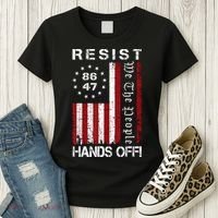 Resist Hands Off Protest 8647 86 47 Flag Protest Women's T-Shirt thumb 3