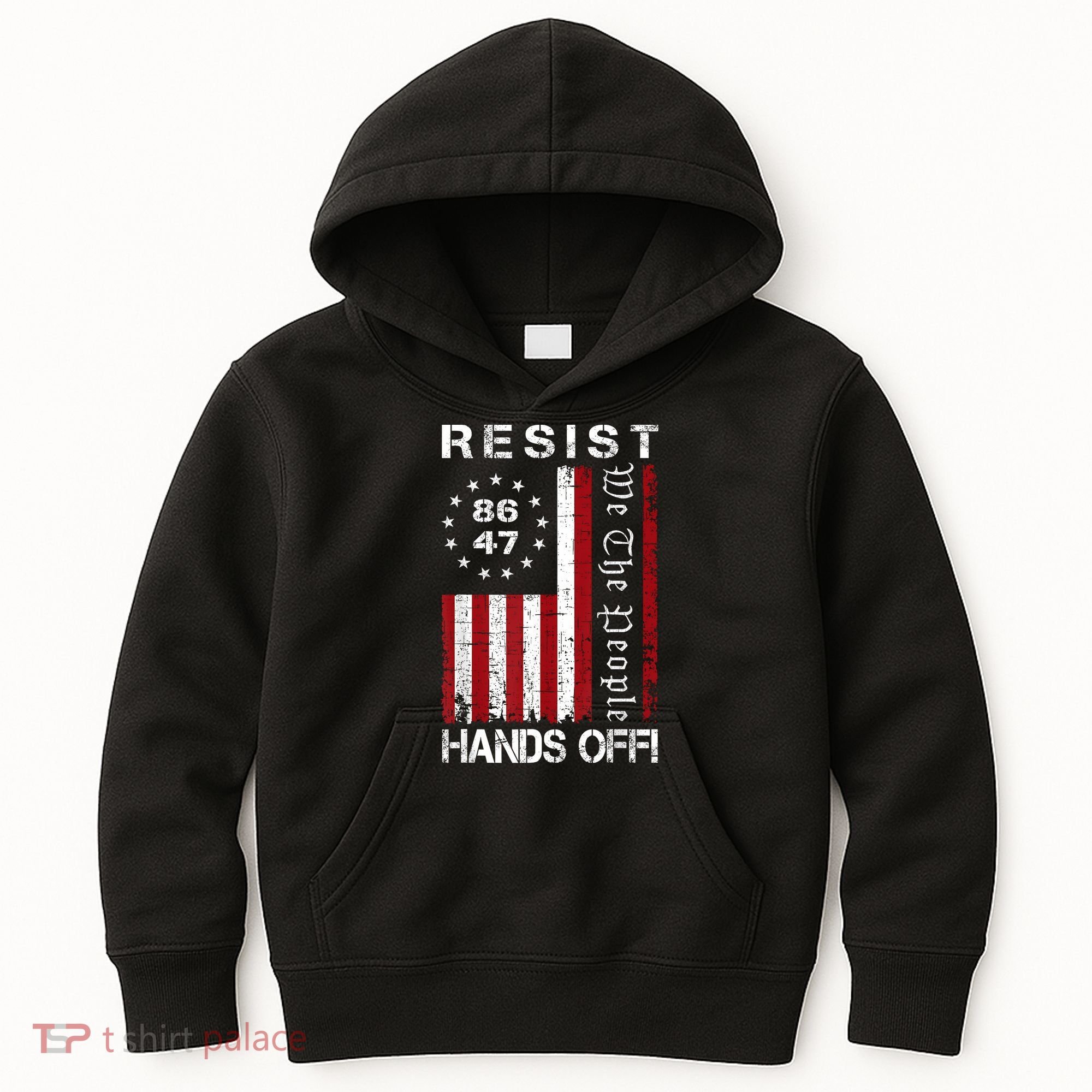 Resist Hands Off Protest 8647 86 47 Flag Protest Kids Hoodie