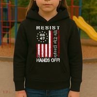 Resist Hands Off Protest 8647 86 47 Flag Protest Kids Hoodie thumb 3