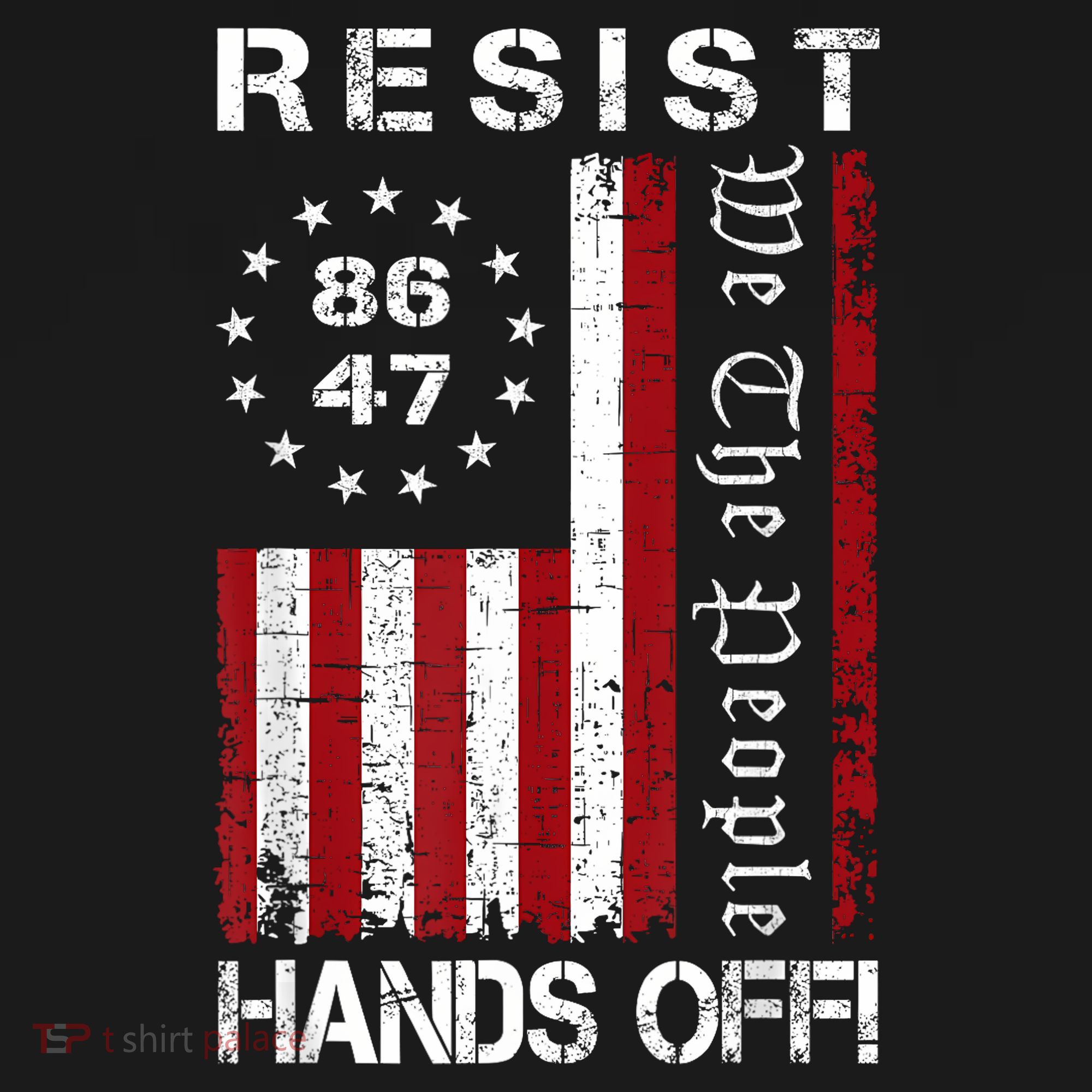 Resist Hands Off Protest 8647 86 47 Flag Protest Tote Bag