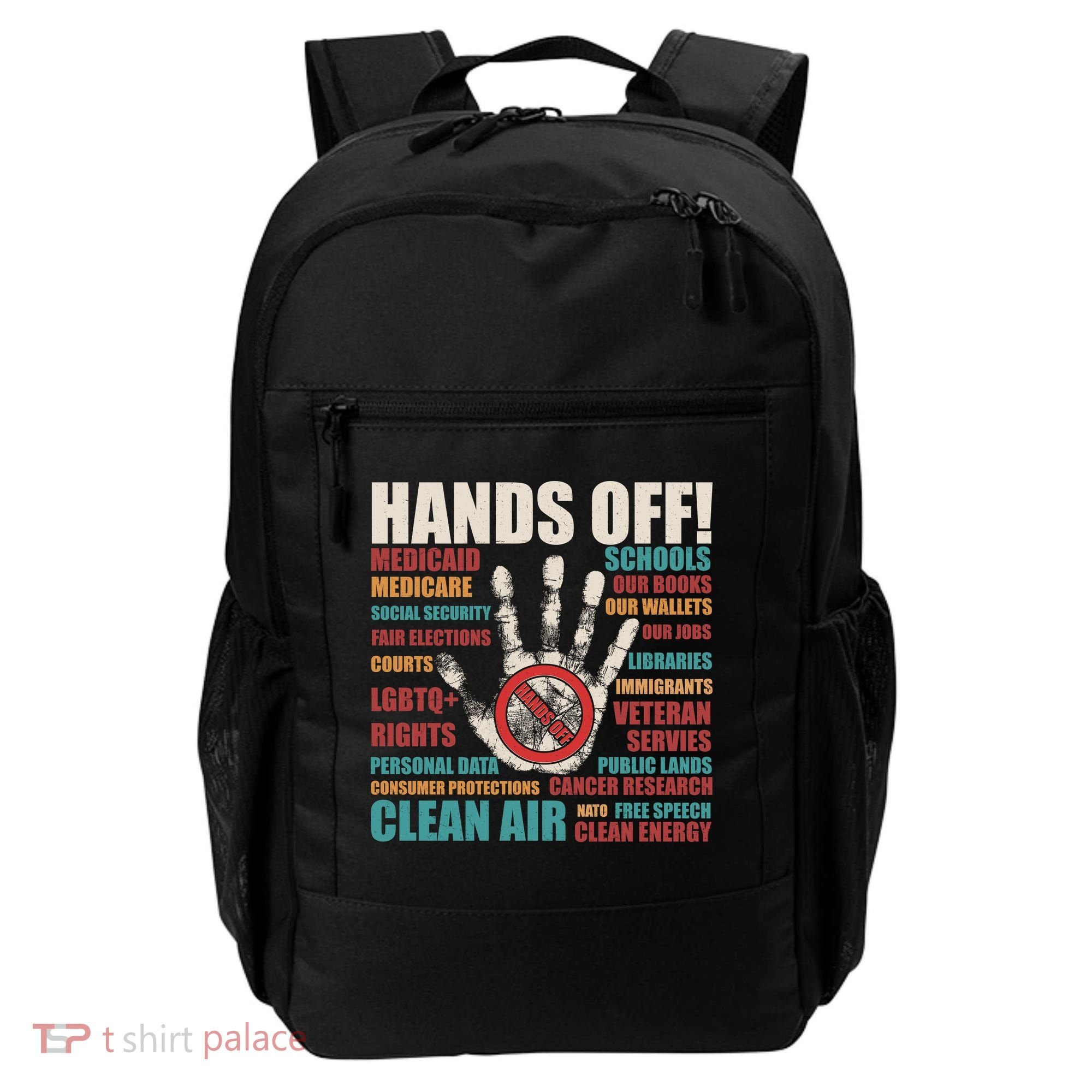 Resist Hands Off Protest Anti Trump Backpack