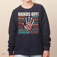 Resist Hands Off Protest Anti Trump Women's Sweatshirt thumb 0