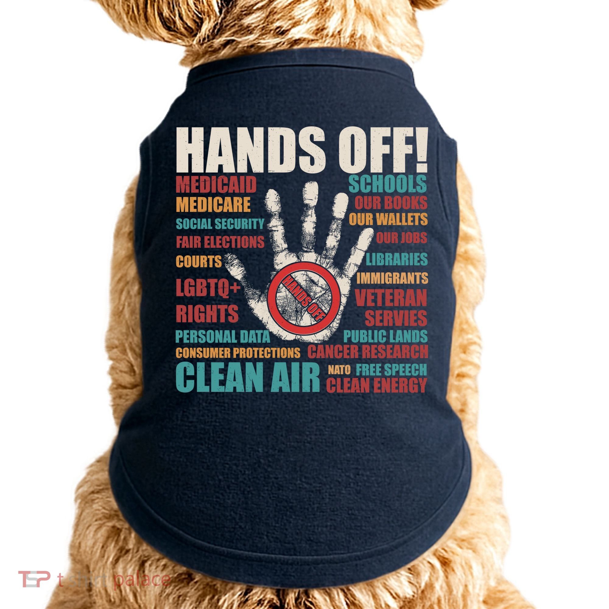 Resist Hands Off Protest Anti Trump Doggie Tank