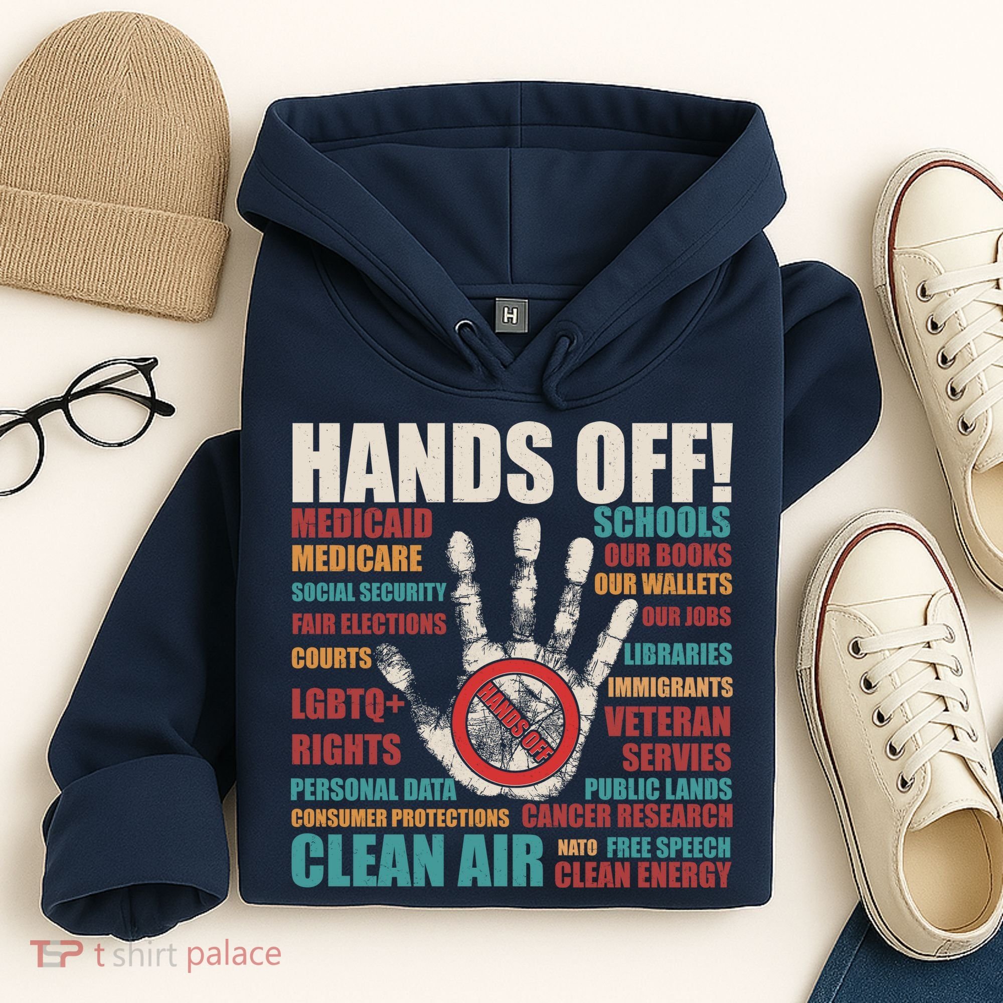 Resist Hands Off Protest Anti Trump Hoodie