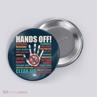 Resist Hands Off Protest Anti Trump Button thumb 0