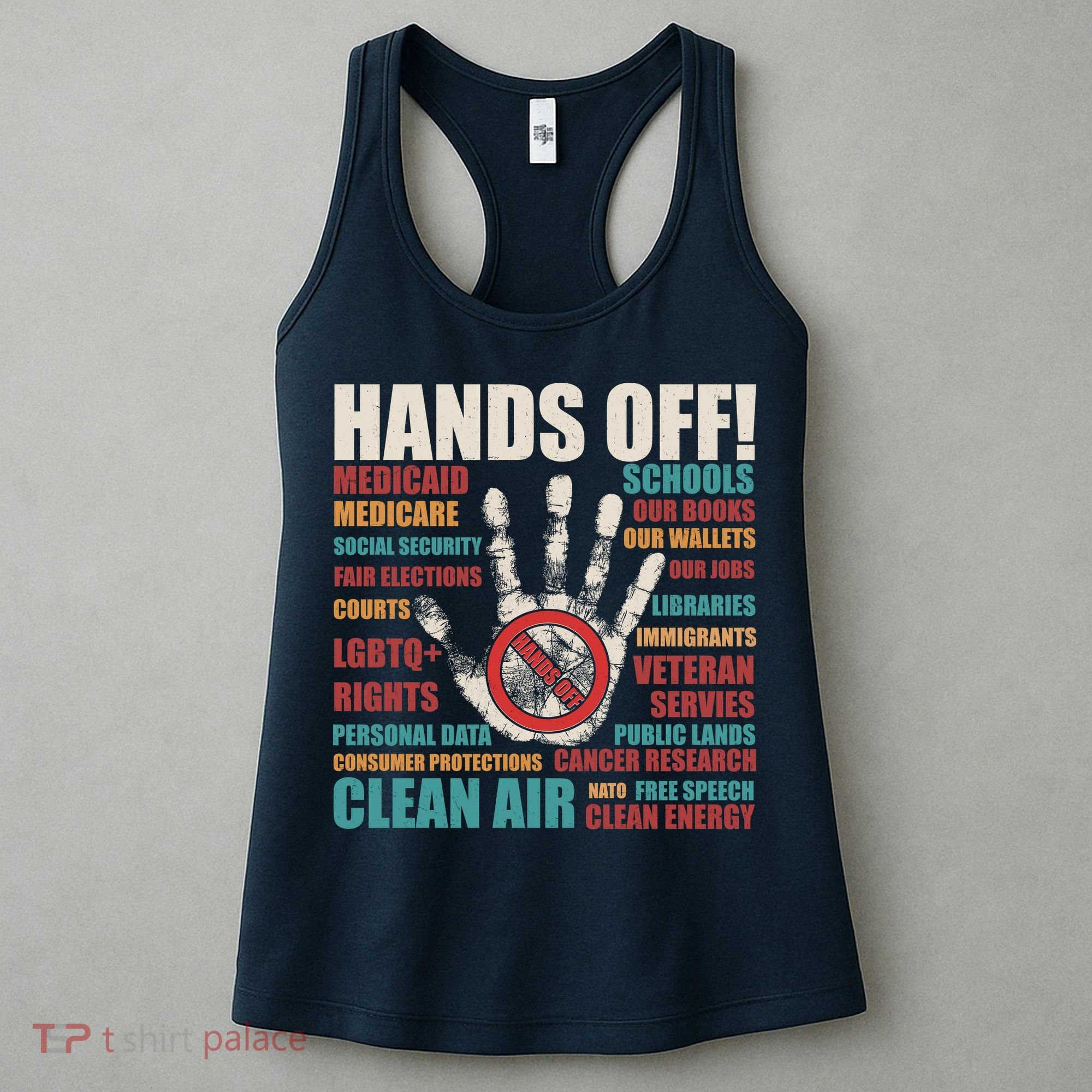 Resist Hands Off Protest Anti Trump Women's Tank Top