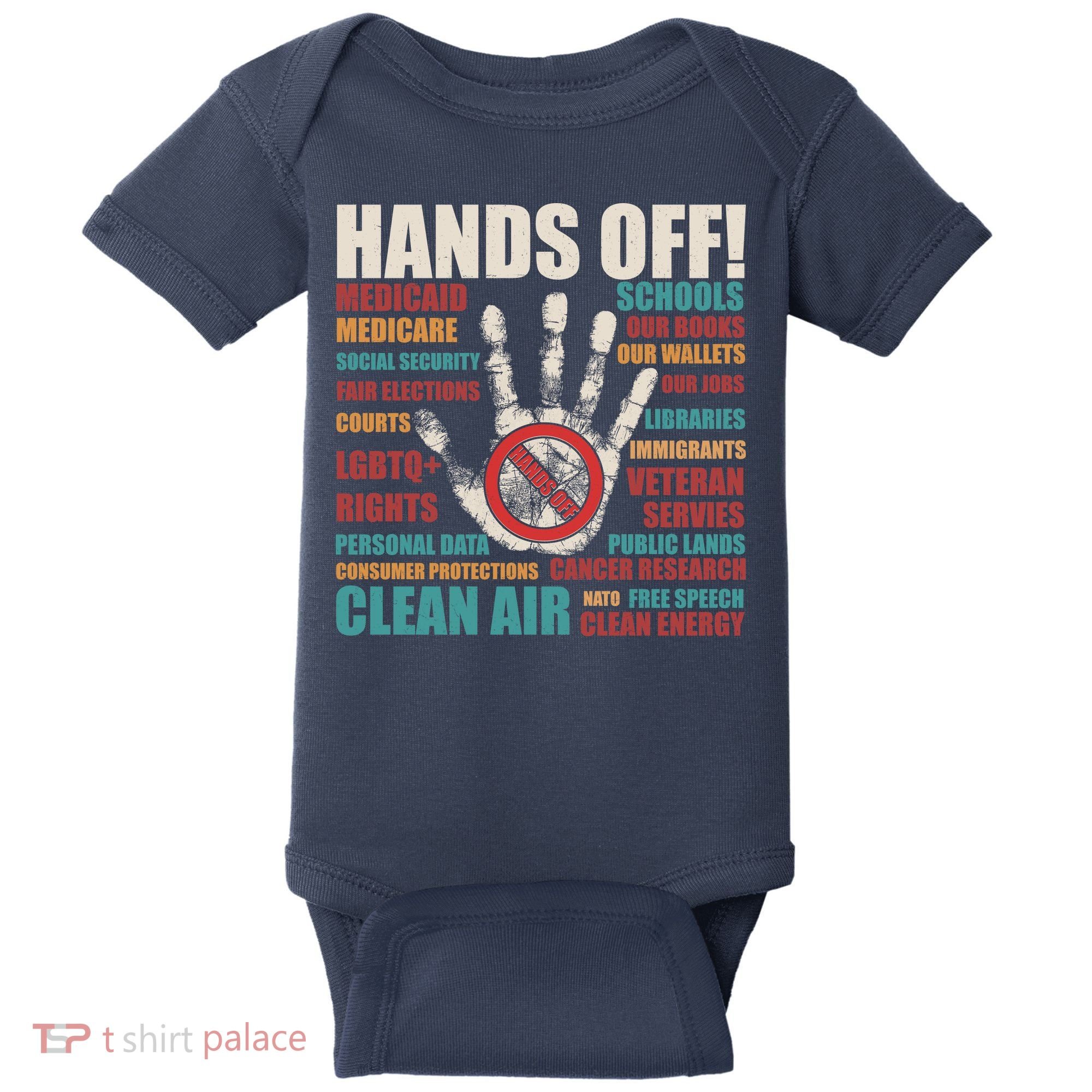 Resist Hands Off Protest Anti Trump Baby Bodysuit