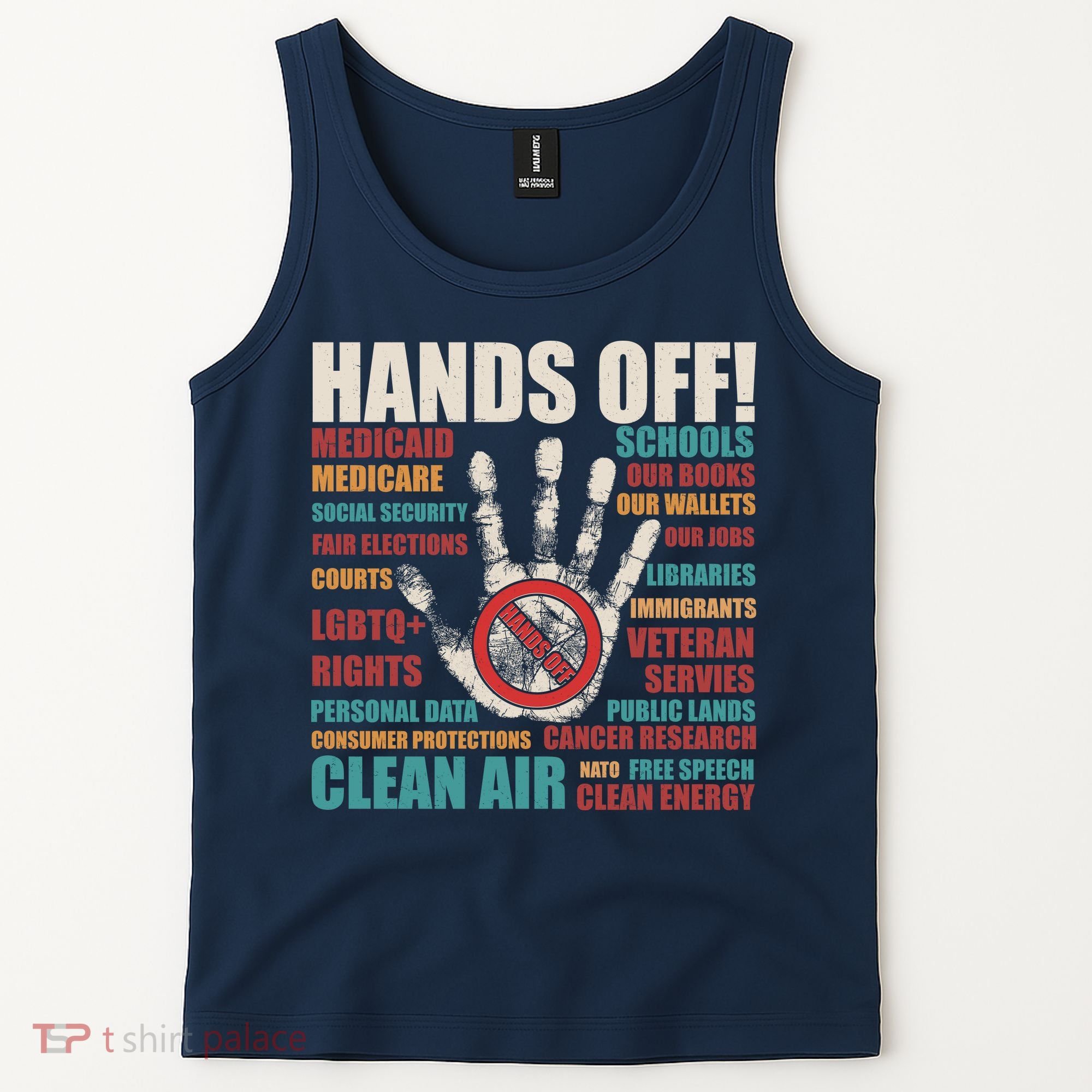 Resist Hands Off Protest Anti Trump Tank Top