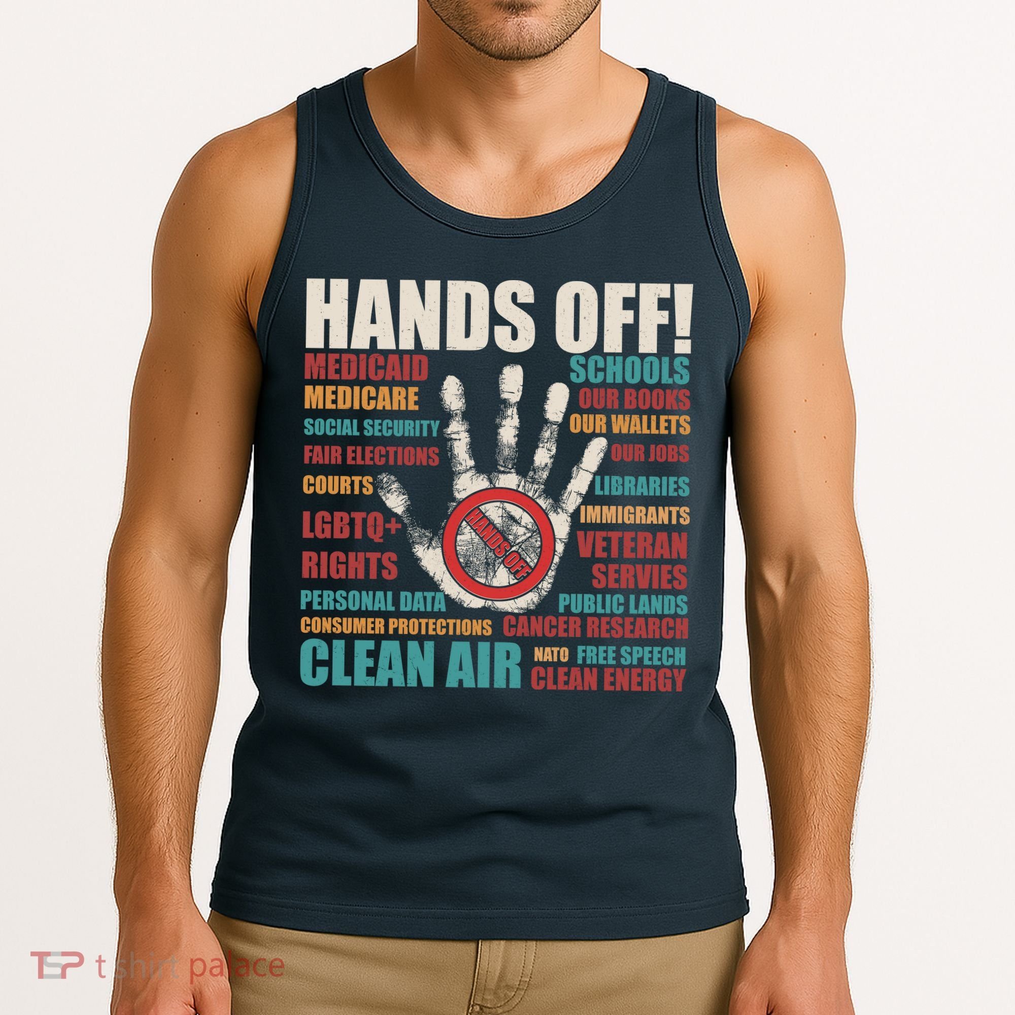 Resist Hands Off Protest Anti Trump Tank Top