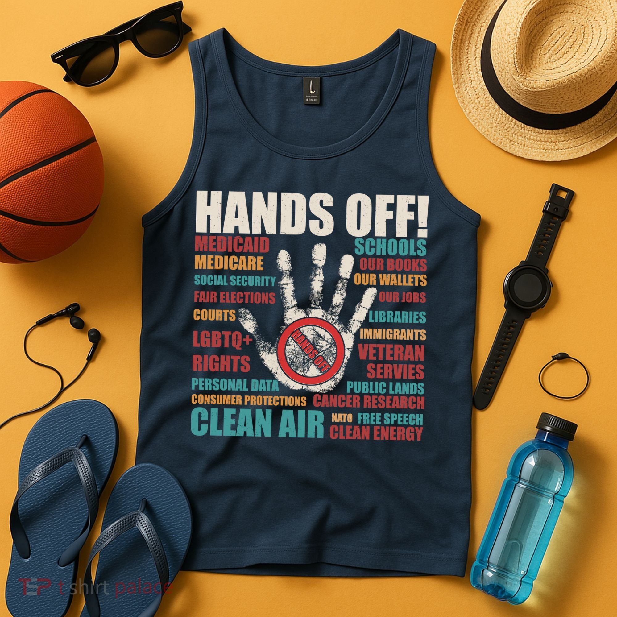 Resist Hands Off Protest Anti Trump Tank Top