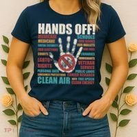 Resist Hands Off Protest Anti Trump Women's T-Shirt thumb 2