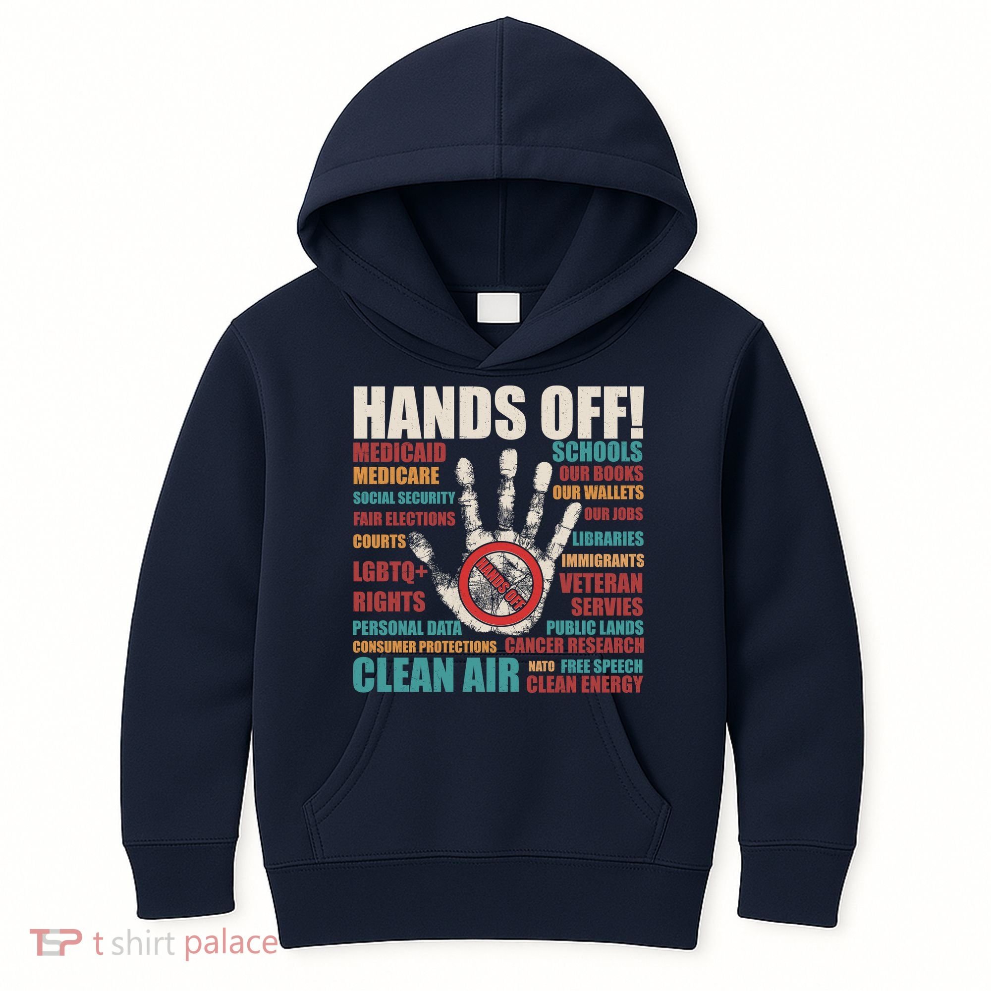 Resist Hands Off Protest Anti Trump Kids Hoodie