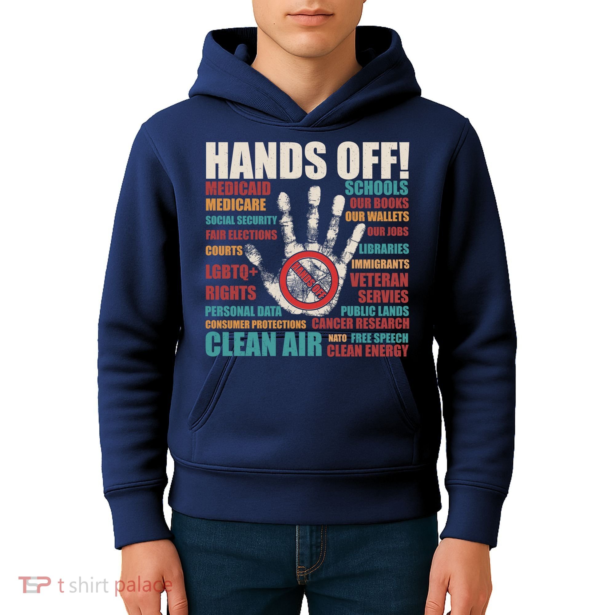 Resist Hands Off Protest Anti Trump Kids Hoodie
