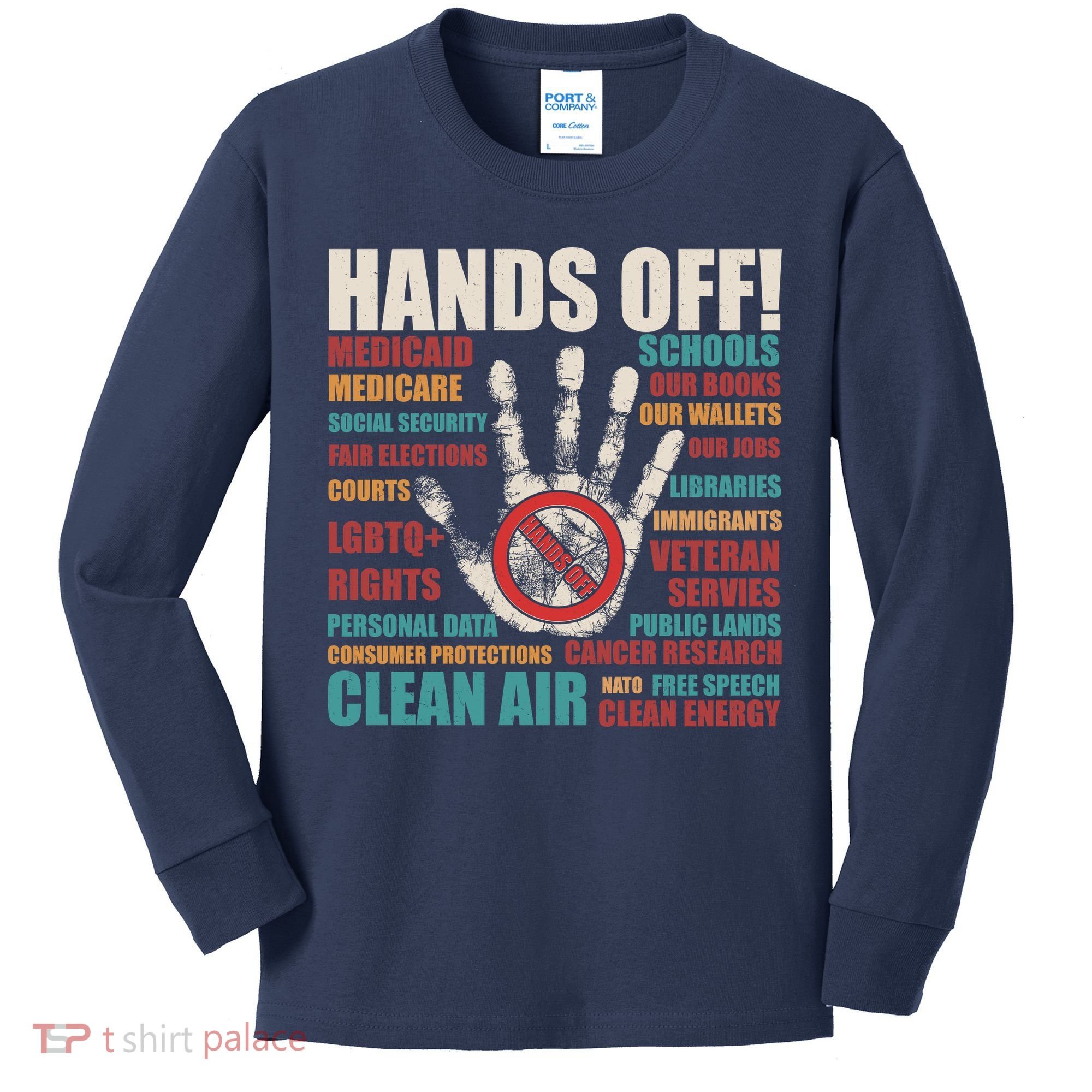 Resist Hands Off Protest Anti Trump Kids Long Sleeve Shirt