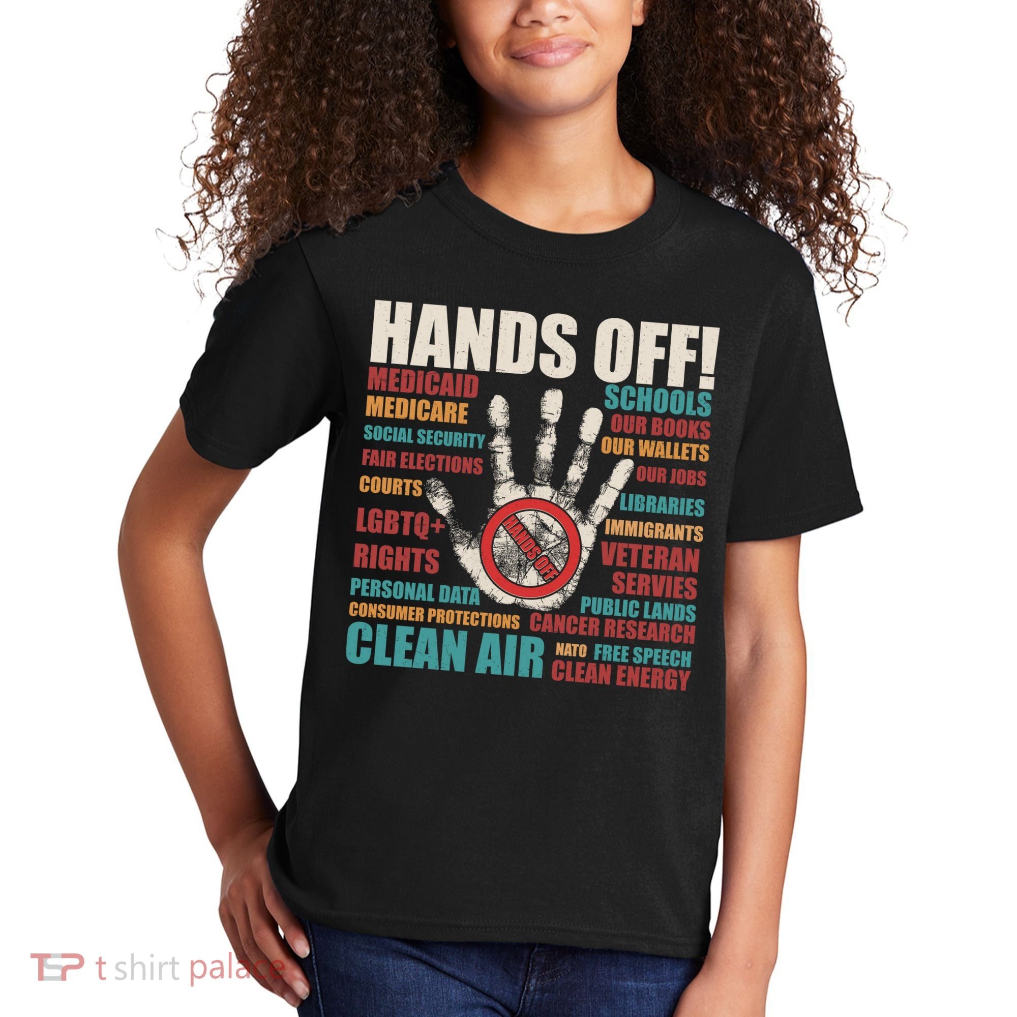 Resist Hands Off Protest Anti Trump Kids T-Shirt