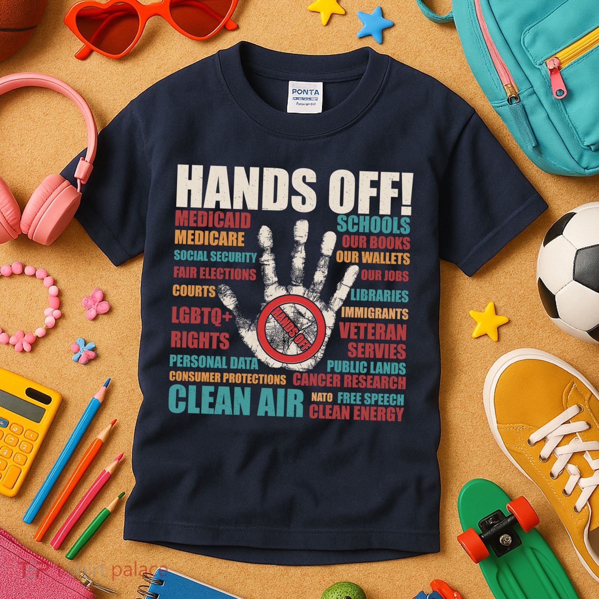 Resist Hands Off Protest Anti Trump Kids T-Shirt
