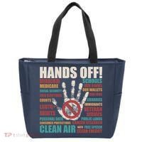 Resist Hands Off Protest Anti Trump Tote Bag thumb 0
