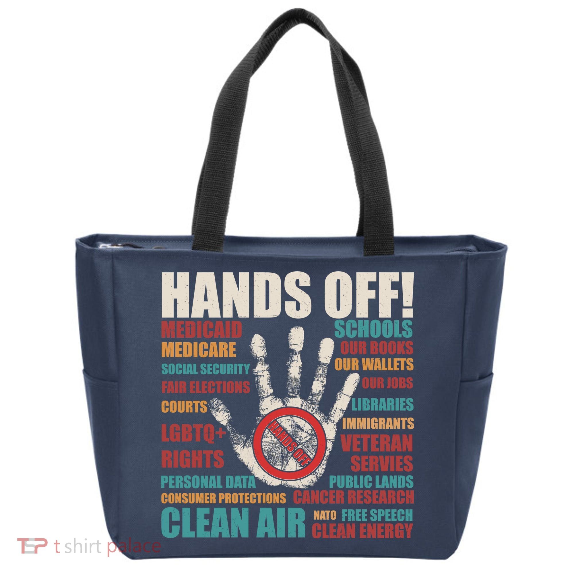 Resist Hands Off Protest Anti Trump Tote Bag