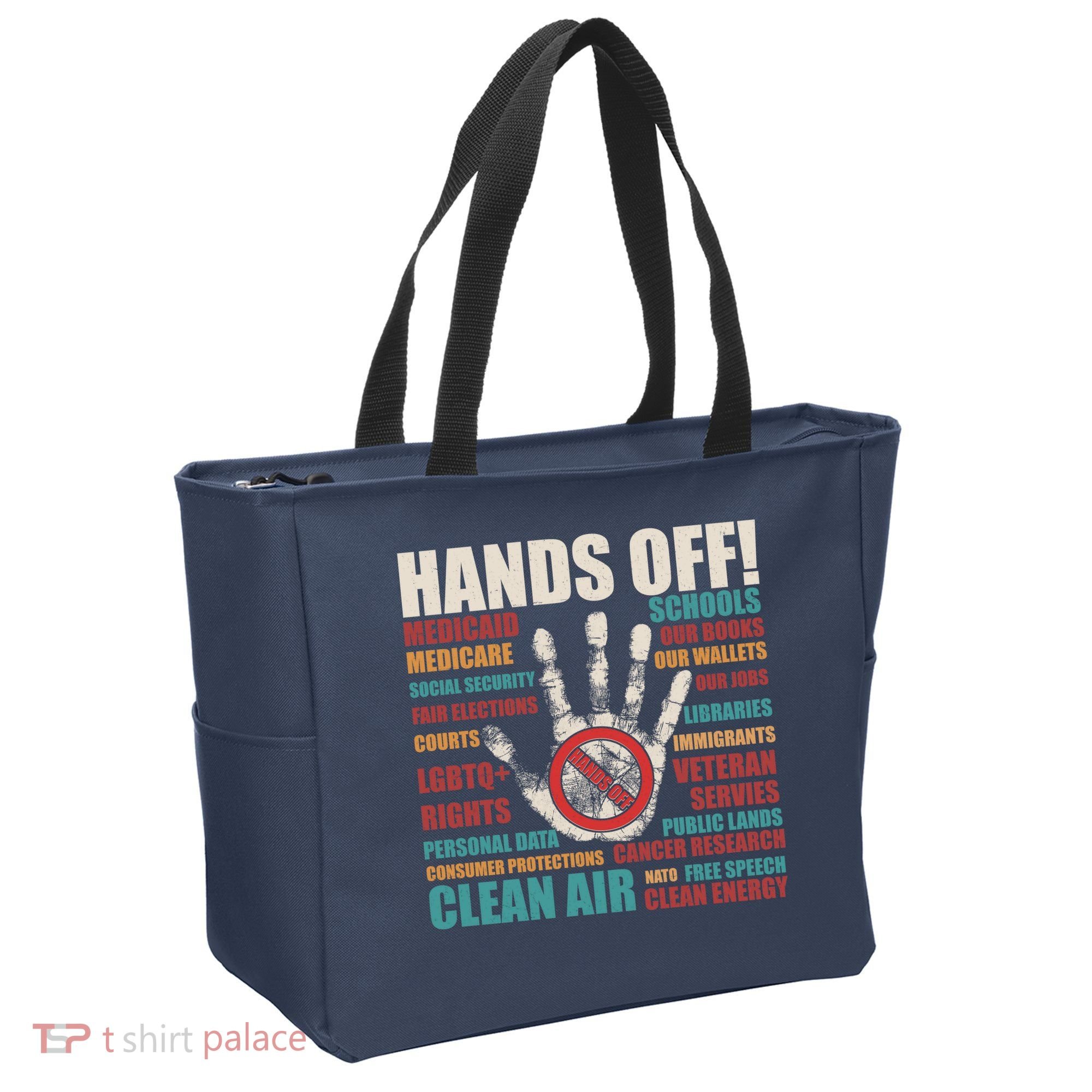 Resist Hands Off Protest Anti Trump Tote Bag