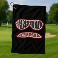 Raise Hell Praise Dale Classic Black Golf Towel thumb 1