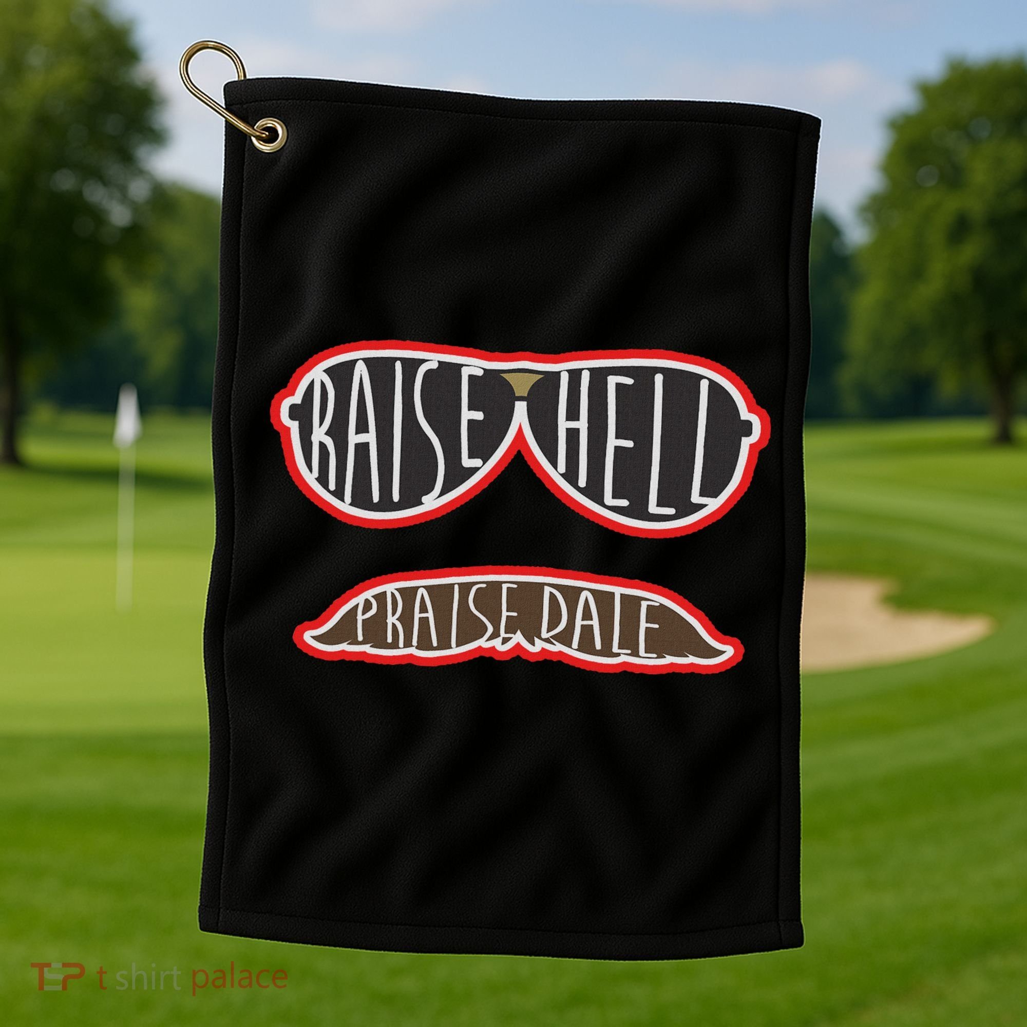 Raise Hell Praise Dale Classic Black Golf Towel
