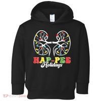 Retro Hap Pee Holidays Christmas Dialysis Nurse Kidney Xmas Toddler Hoodie thumb 0