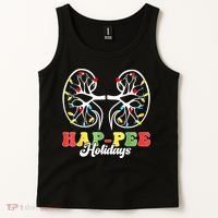 Retro Hap Pee Holidays Christmas Dialysis Nurse Kidney Xmas Tank Top thumb 2