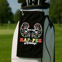 Retro Hap Pee Holidays Christmas Dialysis Nurse Kidney Xmas Golf Towel thumb 2