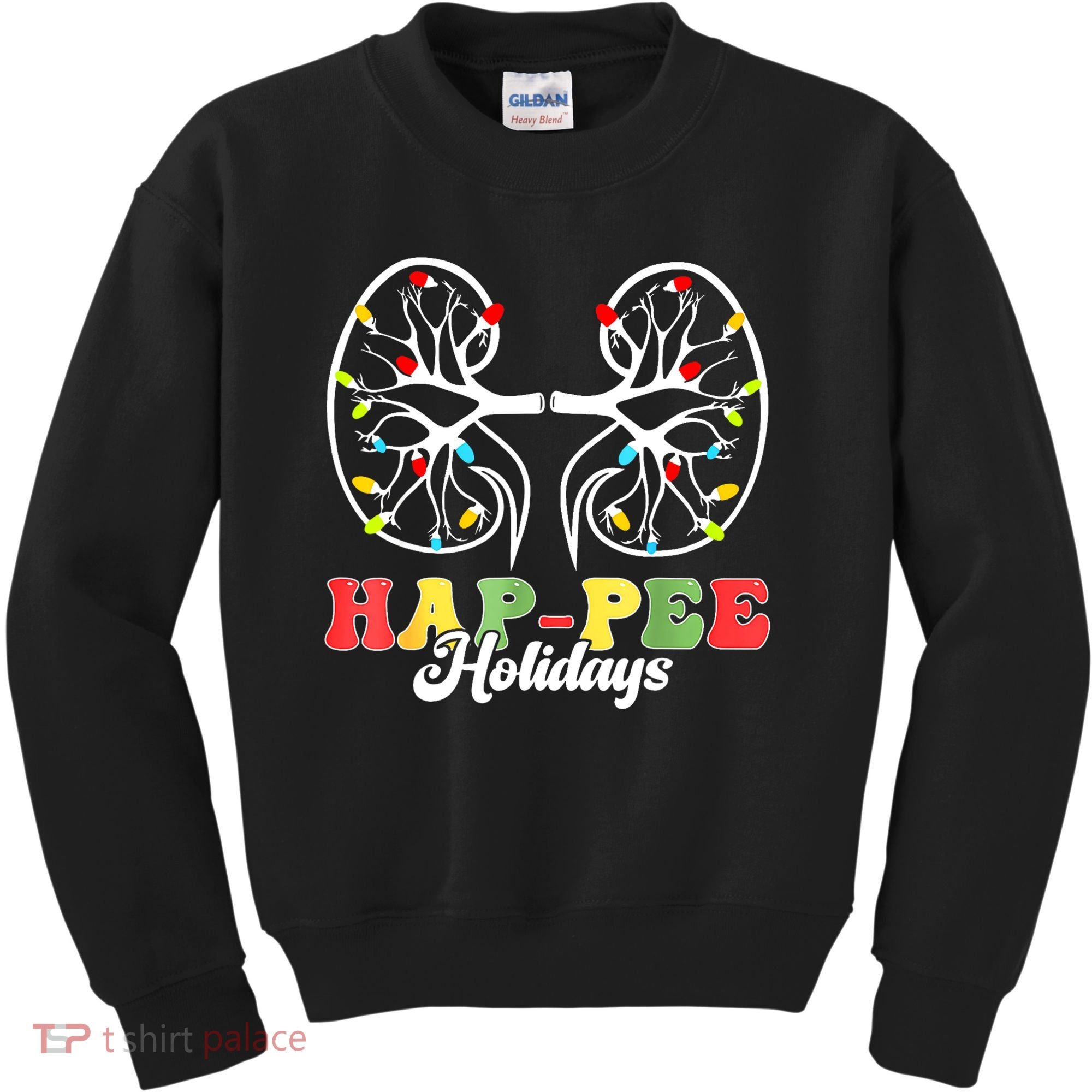 Retro Hap Pee Holidays Christmas Dialysis Nurse Kidney Xmas Kids Sweatshirt