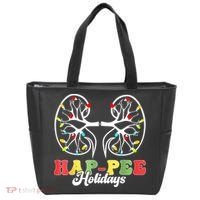 Retro Hap Pee Holidays Christmas Dialysis Nurse Kidney Xmas Tote Bag thumb 0
