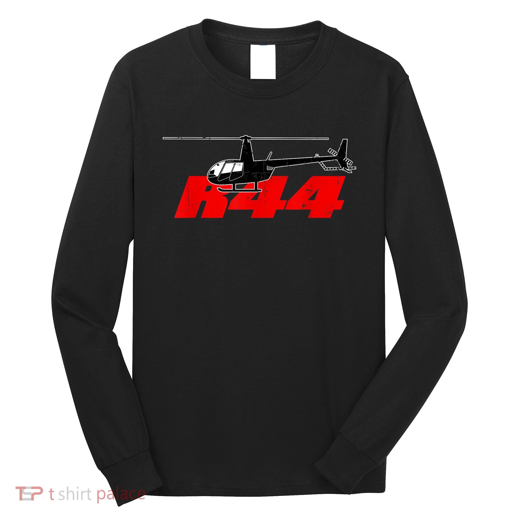 R44 Helicopter Pilot Aviation R44 Helicopter Long Sleeve Shirt
