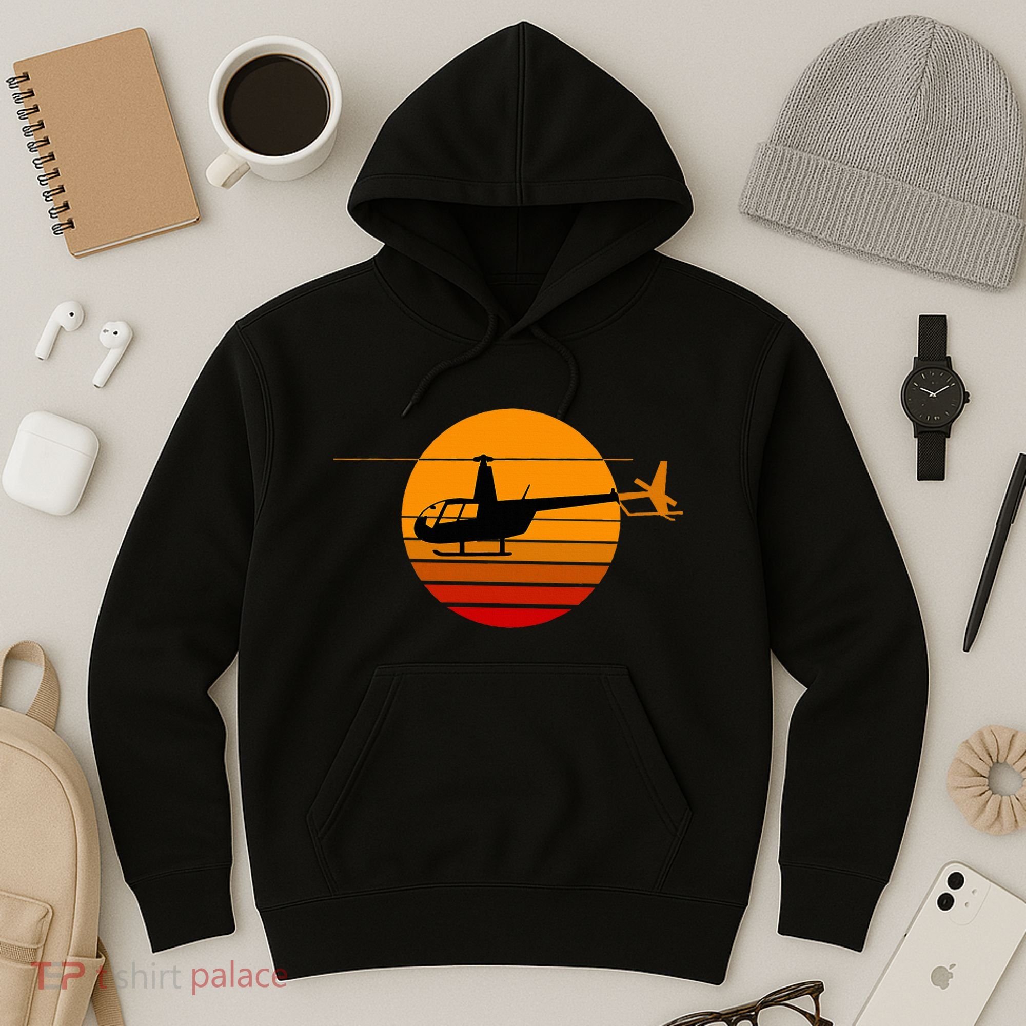 R44 Helicopter Pilot Aviation R44 Helicopter Hoodie