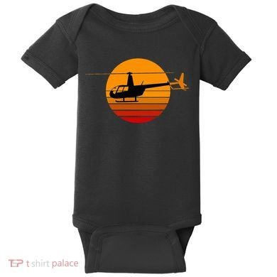 R44 Helicopter Pilot Aviation R44 Helicopter Baby Bodysuit