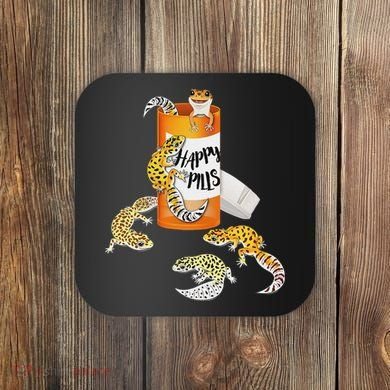 Reptile Happy Pills Leopard Gecko Lover Coaster