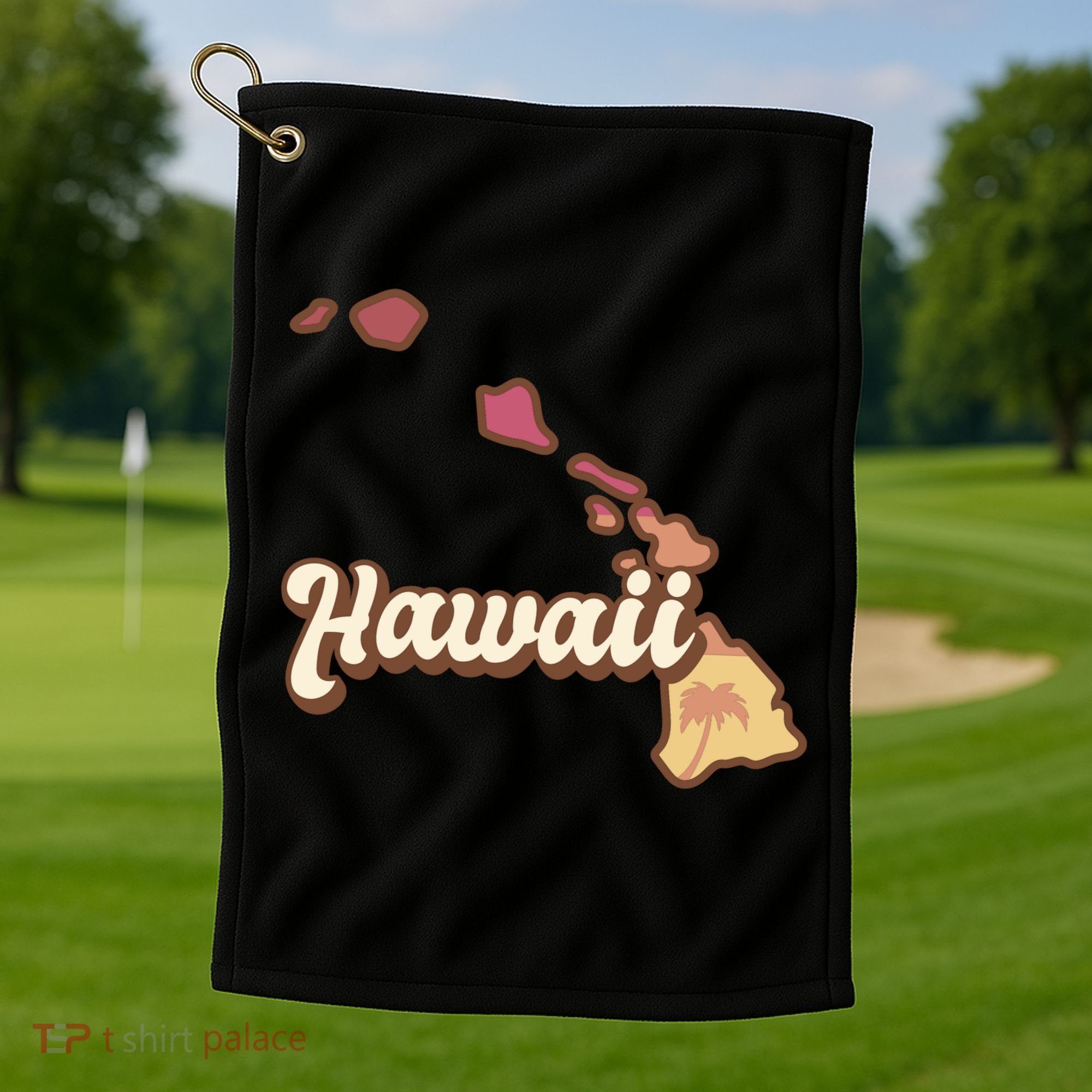 Retro Hawaii Golf Towel