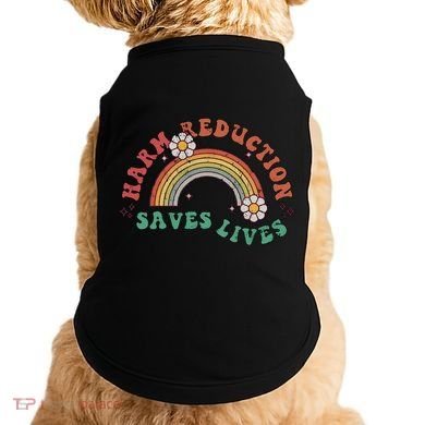 Retro Harm Reduction Saves Lives Overdose Awareness Rainbow Doggie Tank