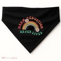 Retro Harm Reduction Saves Lives Overdose Awareness Rainbow USA-Made Doggie Bandana thumb 0