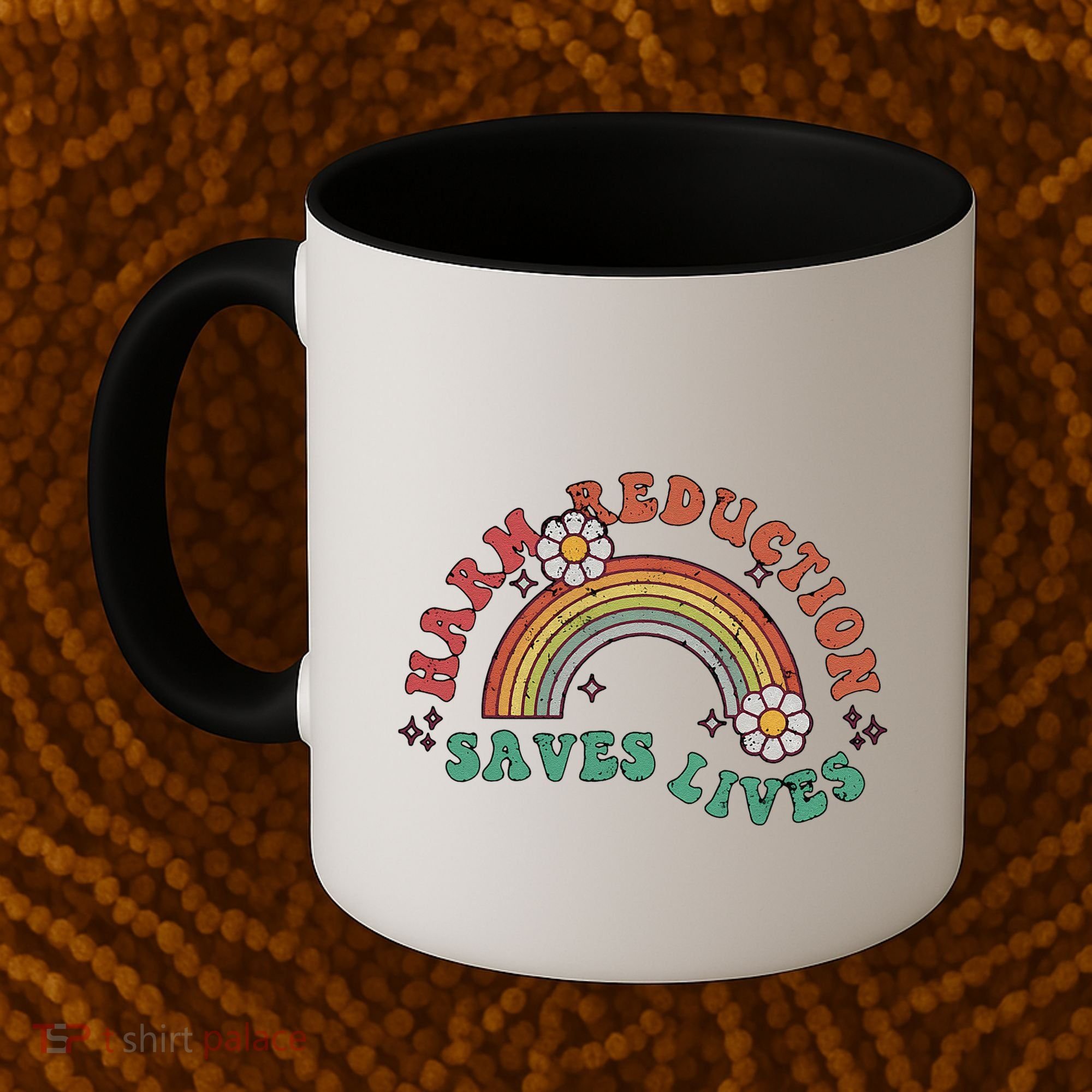 Retro Harm Reduction Saves Lives Overdose Awareness Rainbow Coffee Mug