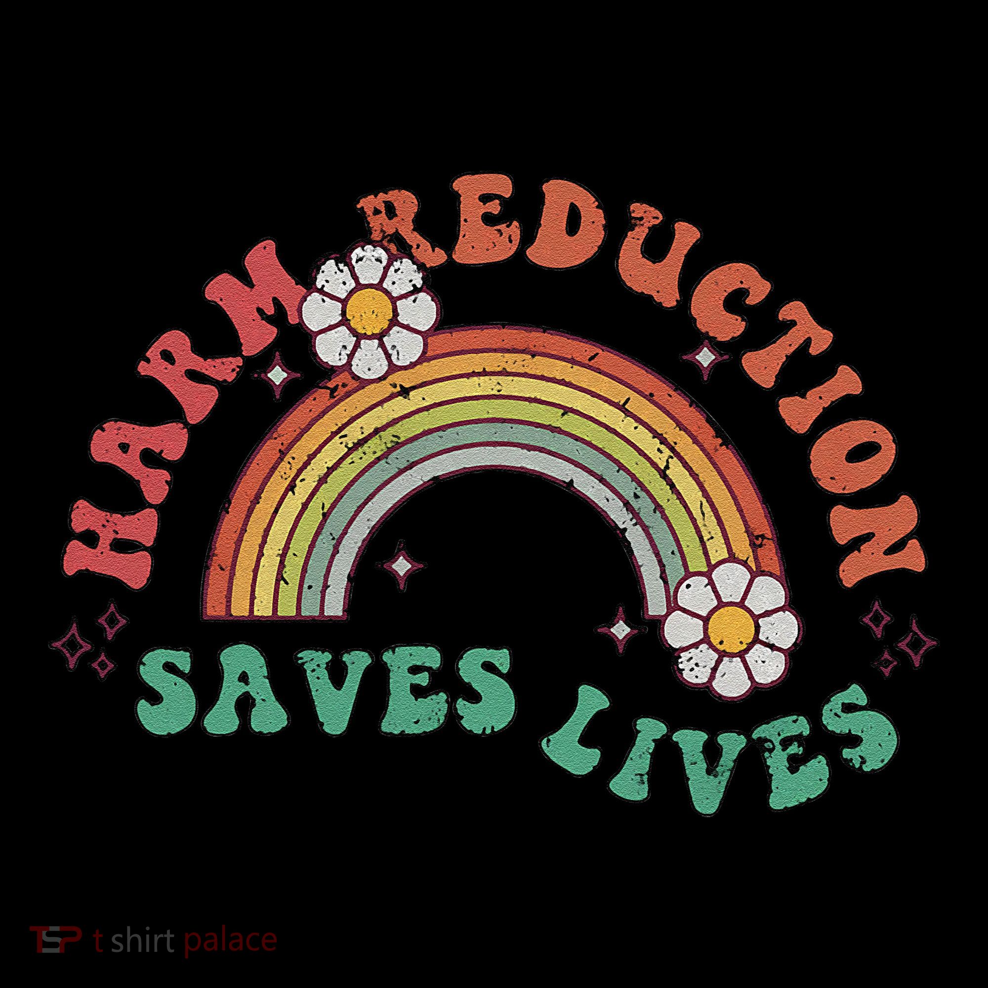 Retro Harm Reduction Saves Lives Overdose Awareness Rainbow Women's Hoodie