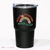 Retro Harm Reduction Saves Lives Overdose Awareness Rainbow Tumbler thumb 0