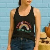 Retro Harm Reduction Saves Lives Overdose Awareness Rainbow Women's Tank Top thumb 2