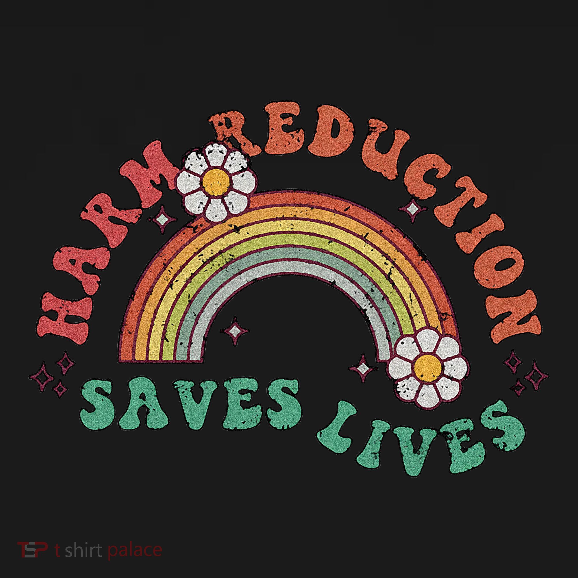 Retro Harm Reduction Saves Lives Overdose Awareness Rainbow Women's Tank Top