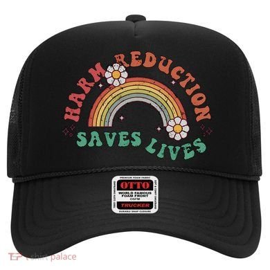 Retro Harm Reduction Saves Lives Overdose Awareness Rainbow Hat
